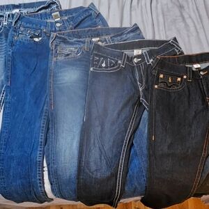 🔥True Religion vintage mens jeans.5 pairs, blue. 32 and 33.